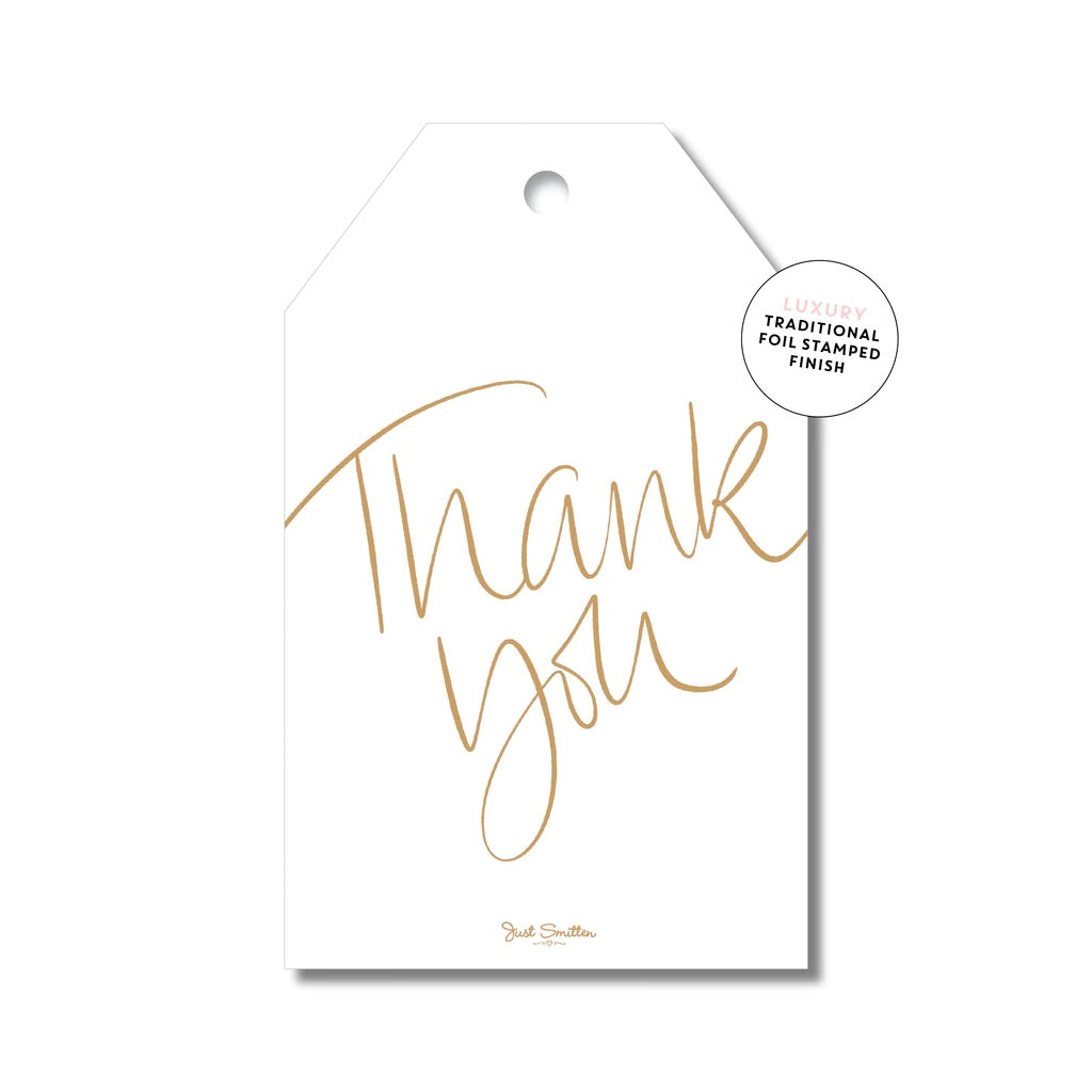 Mill & Hide - Just Smitten - Gift Tag - Thank You Fine Script