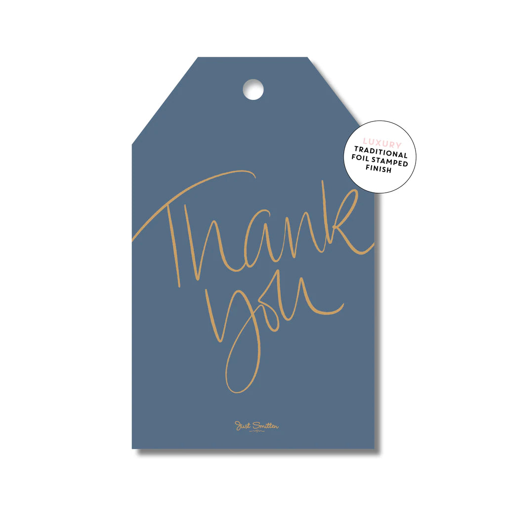 Mill & Hide - Just Smitten - Gift Tag - Thank You Fine Script