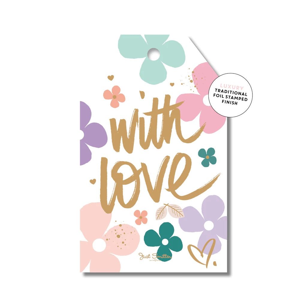 Mill & Hide - Just Smitten - Gift Tag - With Love Bright Floral