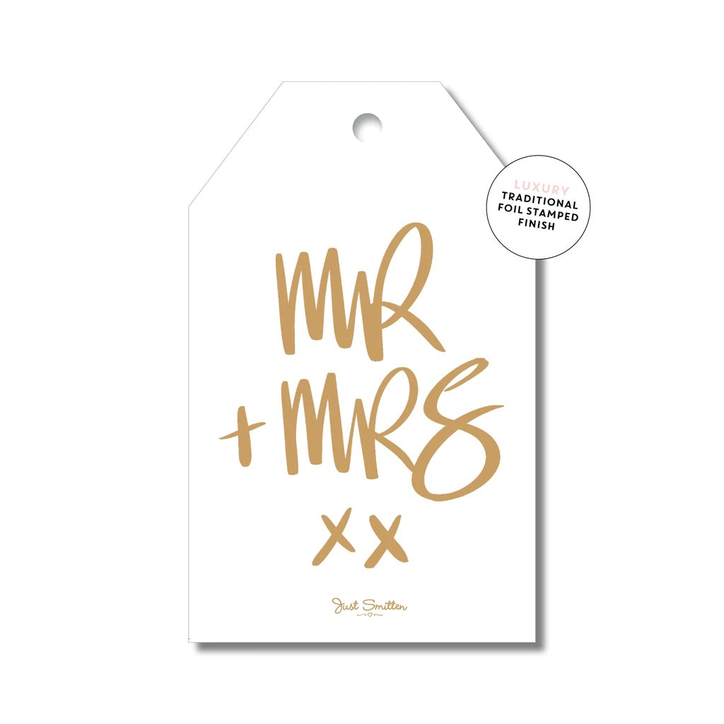 Mill & Hide - Just Smitten - Gift Tag - Mr + Mrs