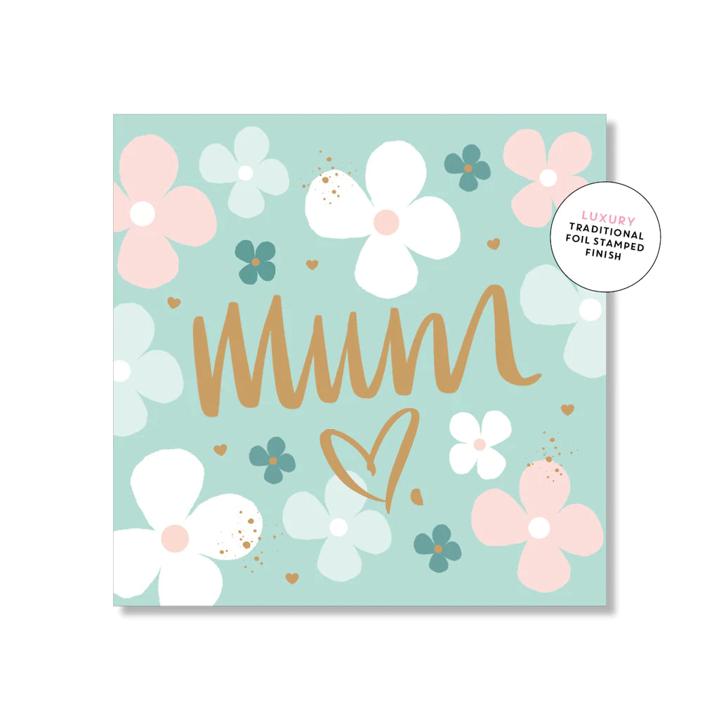 Mill & Hide - Just Smitten - Mini Card - Minty Floral Mum