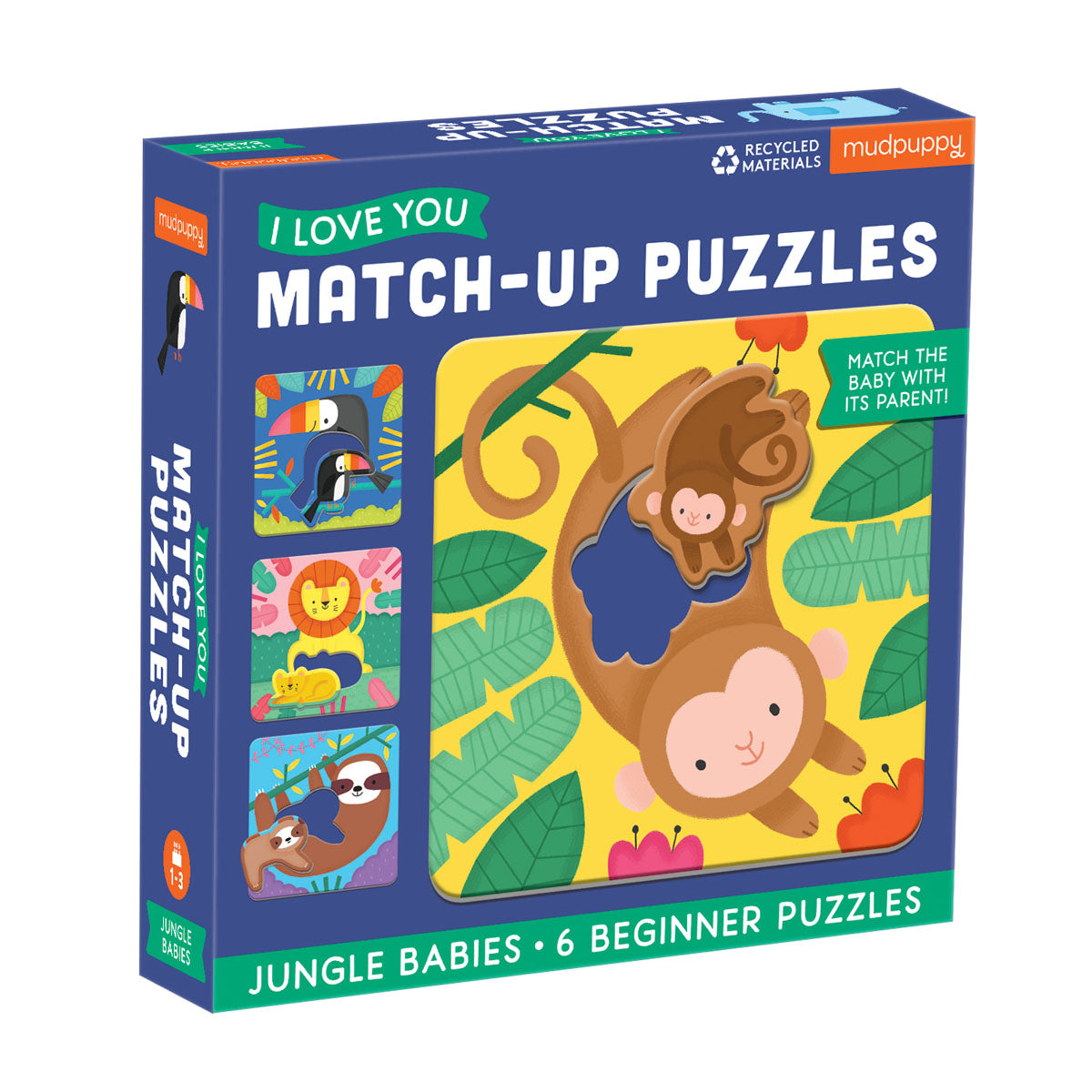 Mill & Hide - Bobangles - Mudpuppy  - I Love You Match-up Puzzles - Jungle Babies