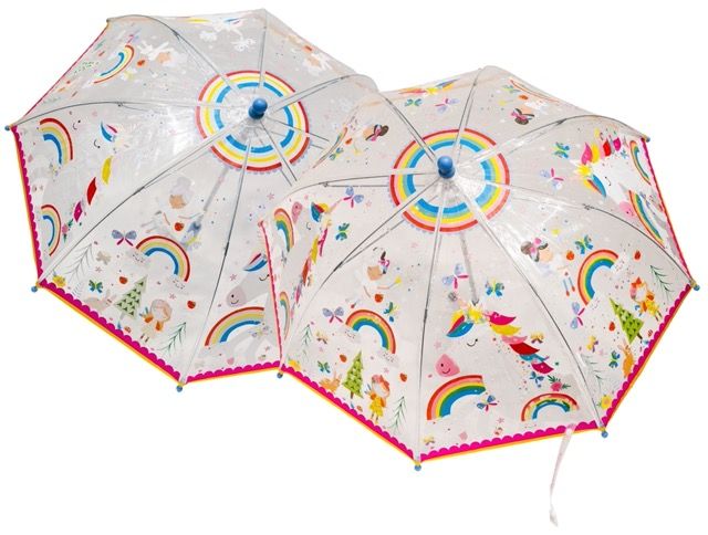 Mill &amp; Hide - Bobangles - Floss &amp; Rock Colour Changing Umbrella - Rainbow Fairy Transparent