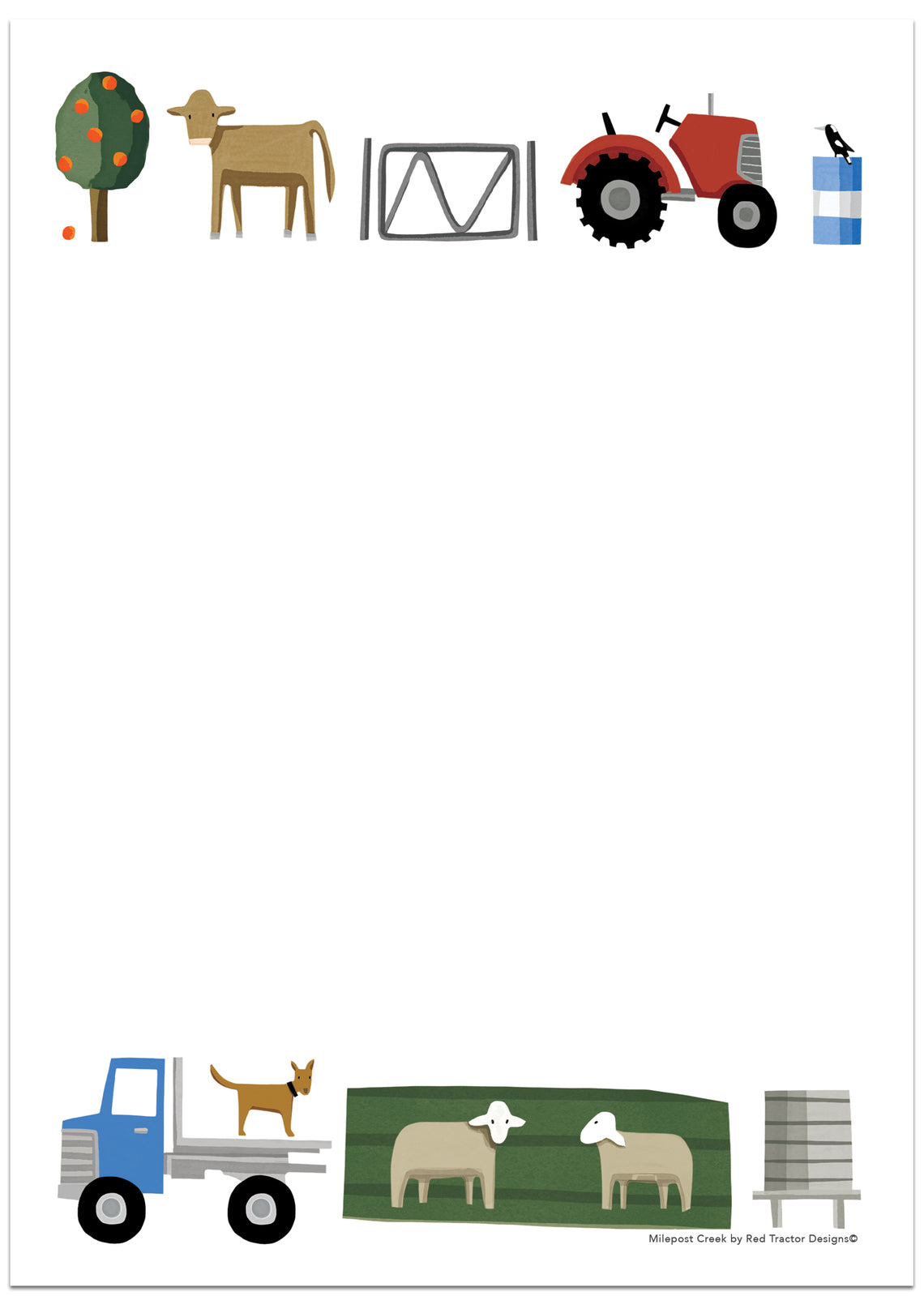 Mill & Hide - Red Tractor Designs - Notepad - On the Farm