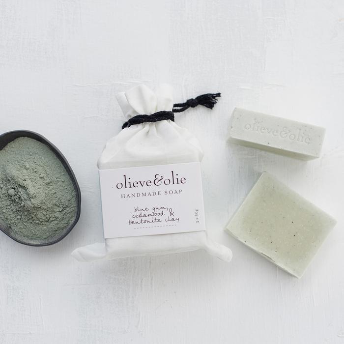 Mill & Hide - Olieve & Olie - 3 Pack Soap - Blue Gum, Cedarwood & Bentonite Clay