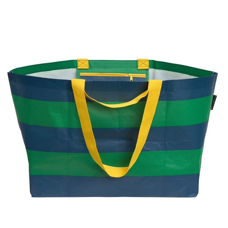 Mill & Hide - Project Ten - Oversize Tote - Green Navy Stripe