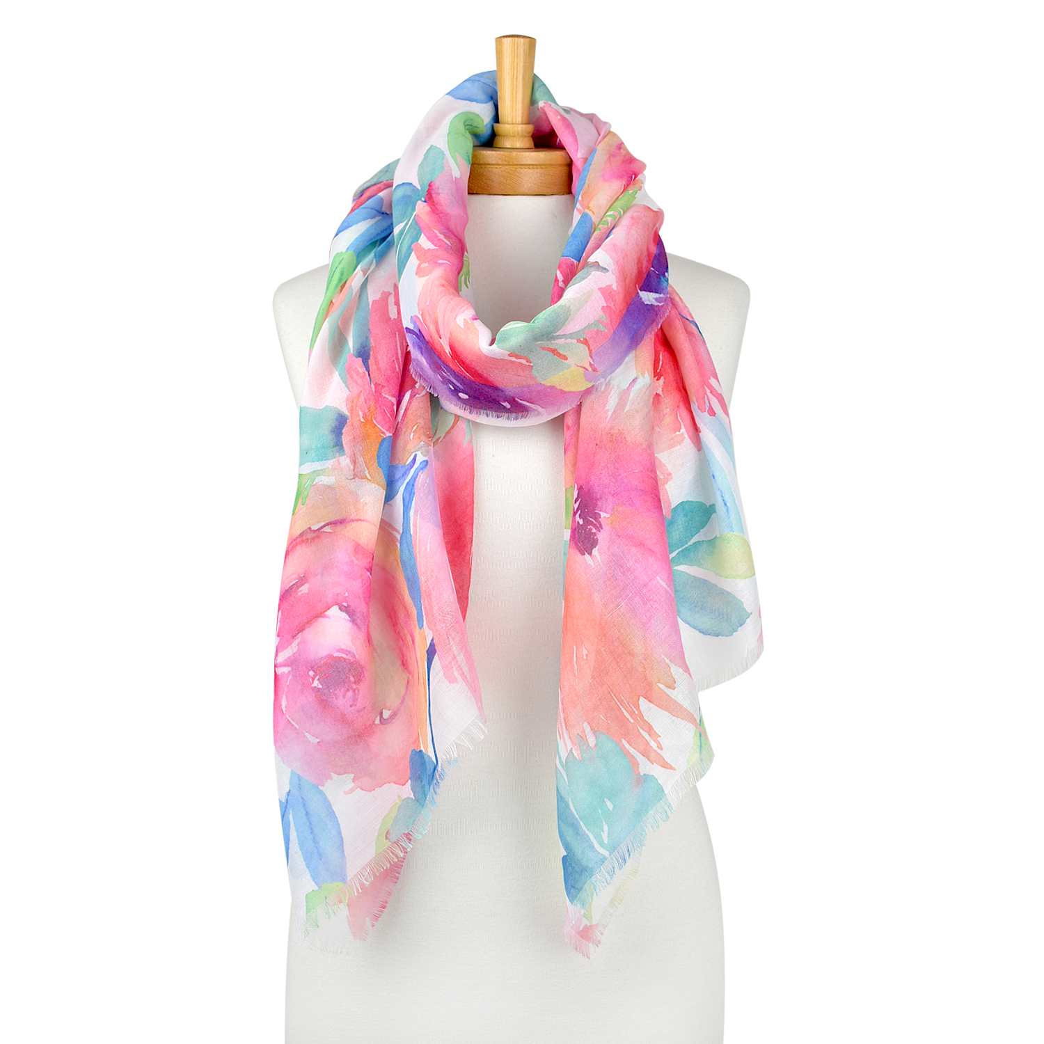Mill & Hide - Taylor Hill Scarves - Scarf - Flower Drawing Pink