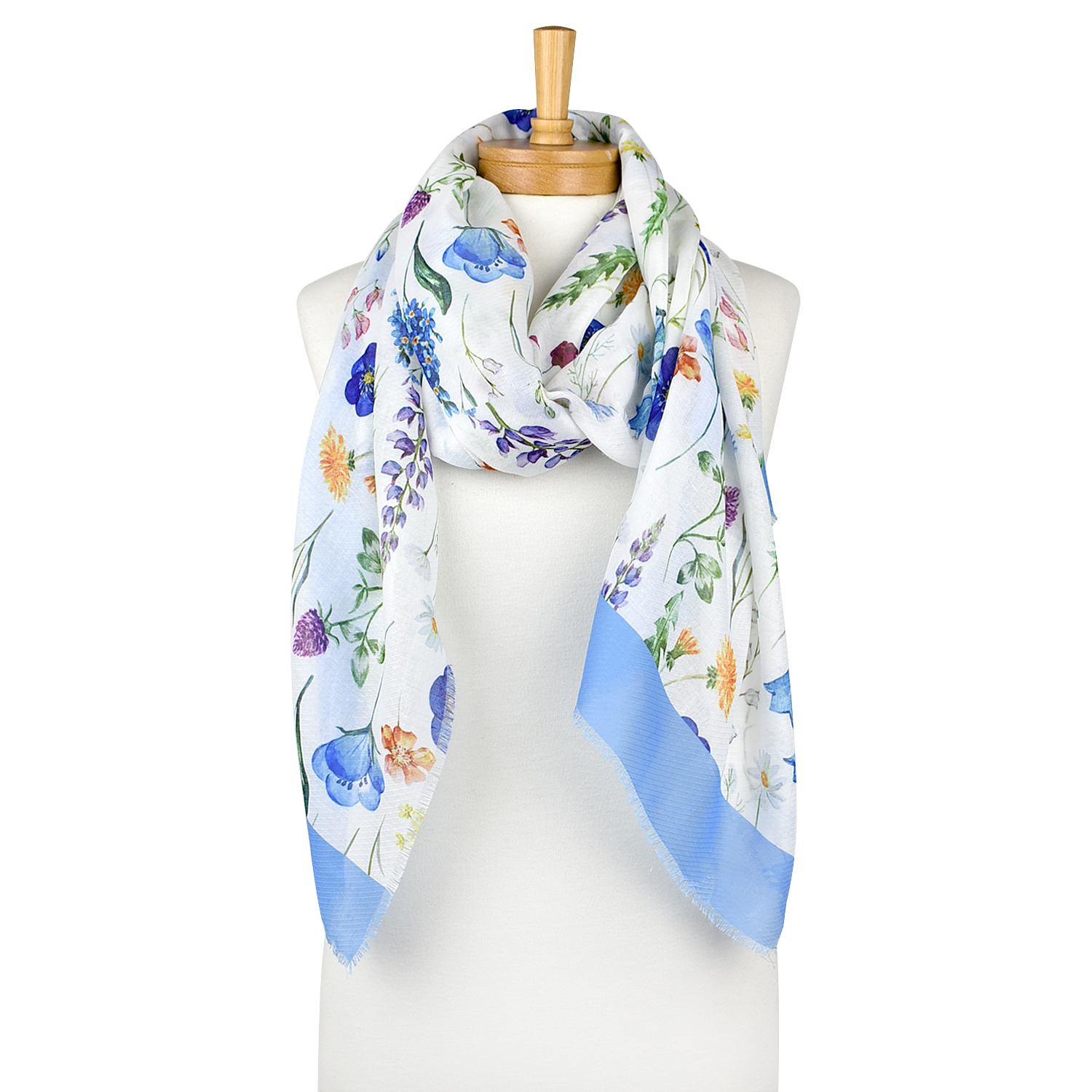 Mill & Hide - Taylor Hill Scarves - Scarf - Floral Printed Blue