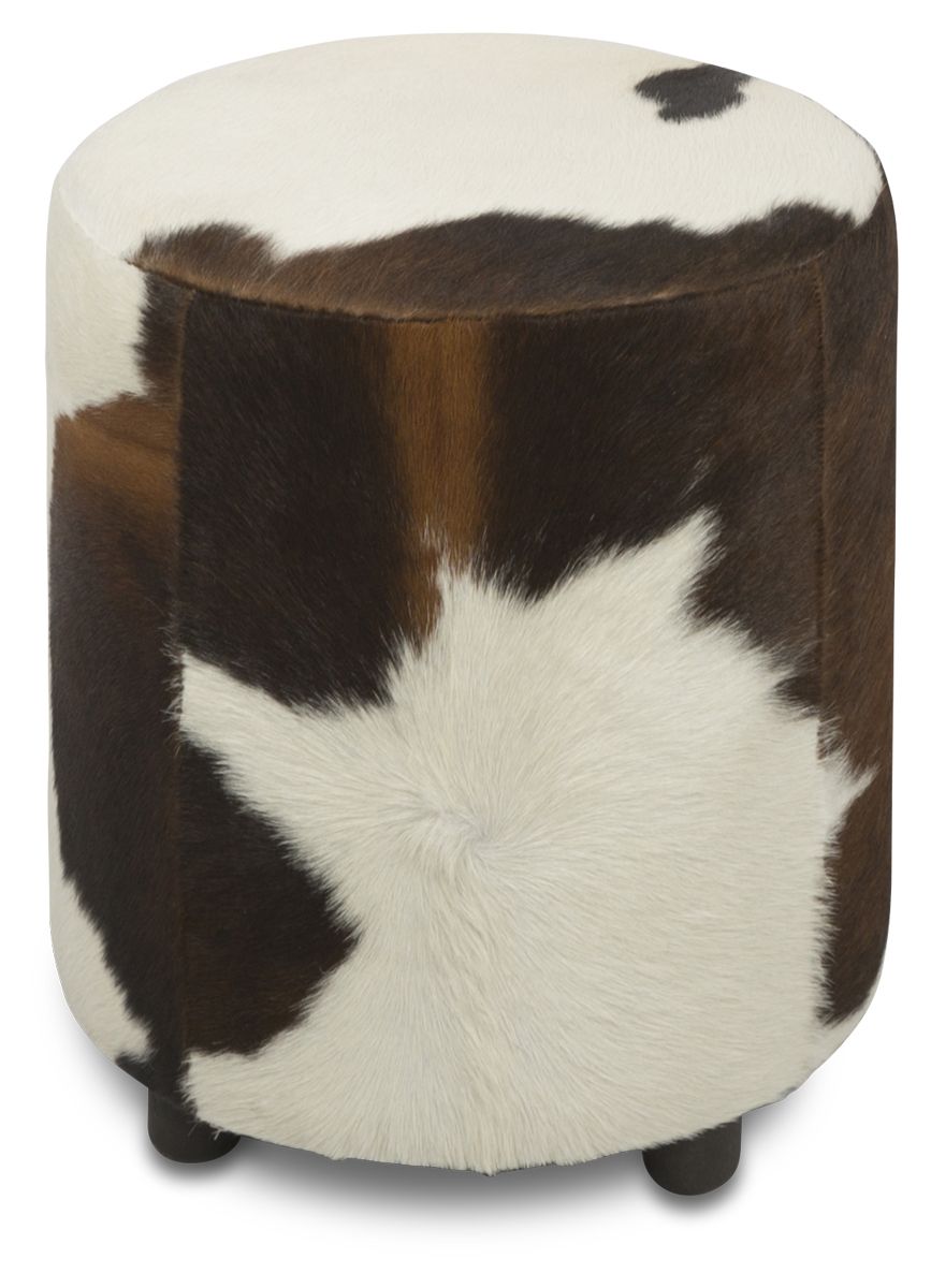 Mill & Hide - H & G Living - Round Cowhide Ottoman