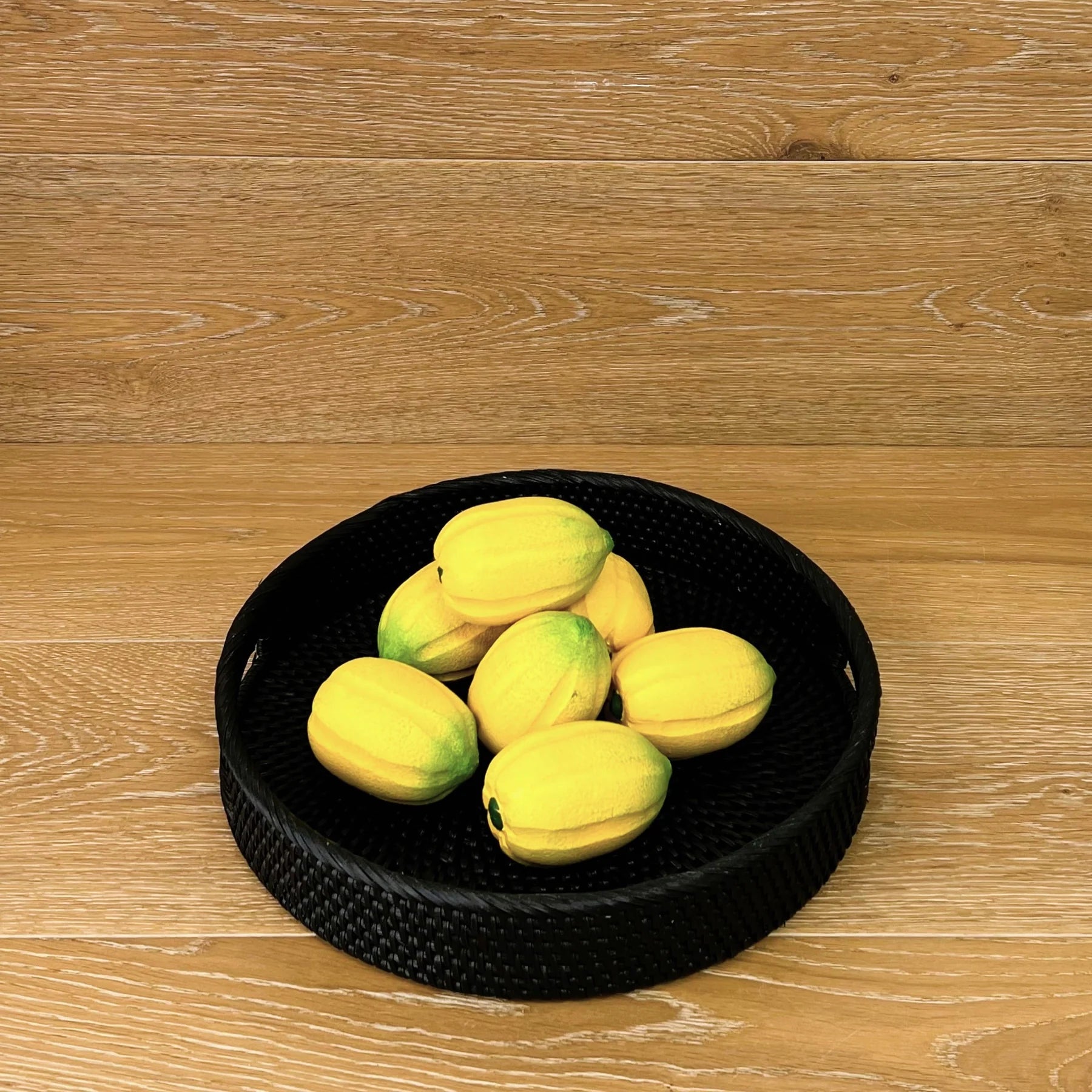 Rattan Round Tray - Black