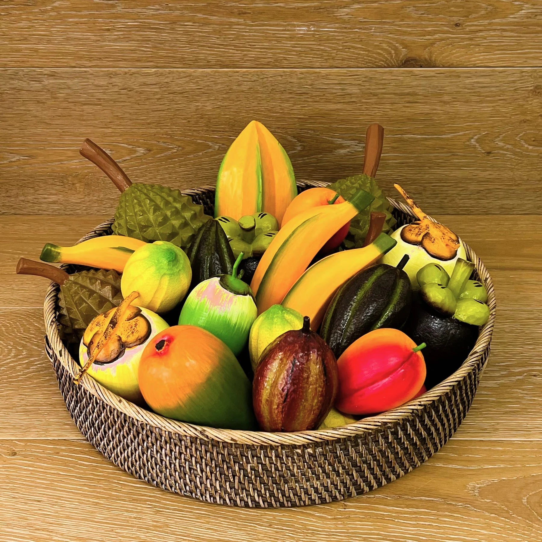 Rattan Round Tray - Brown