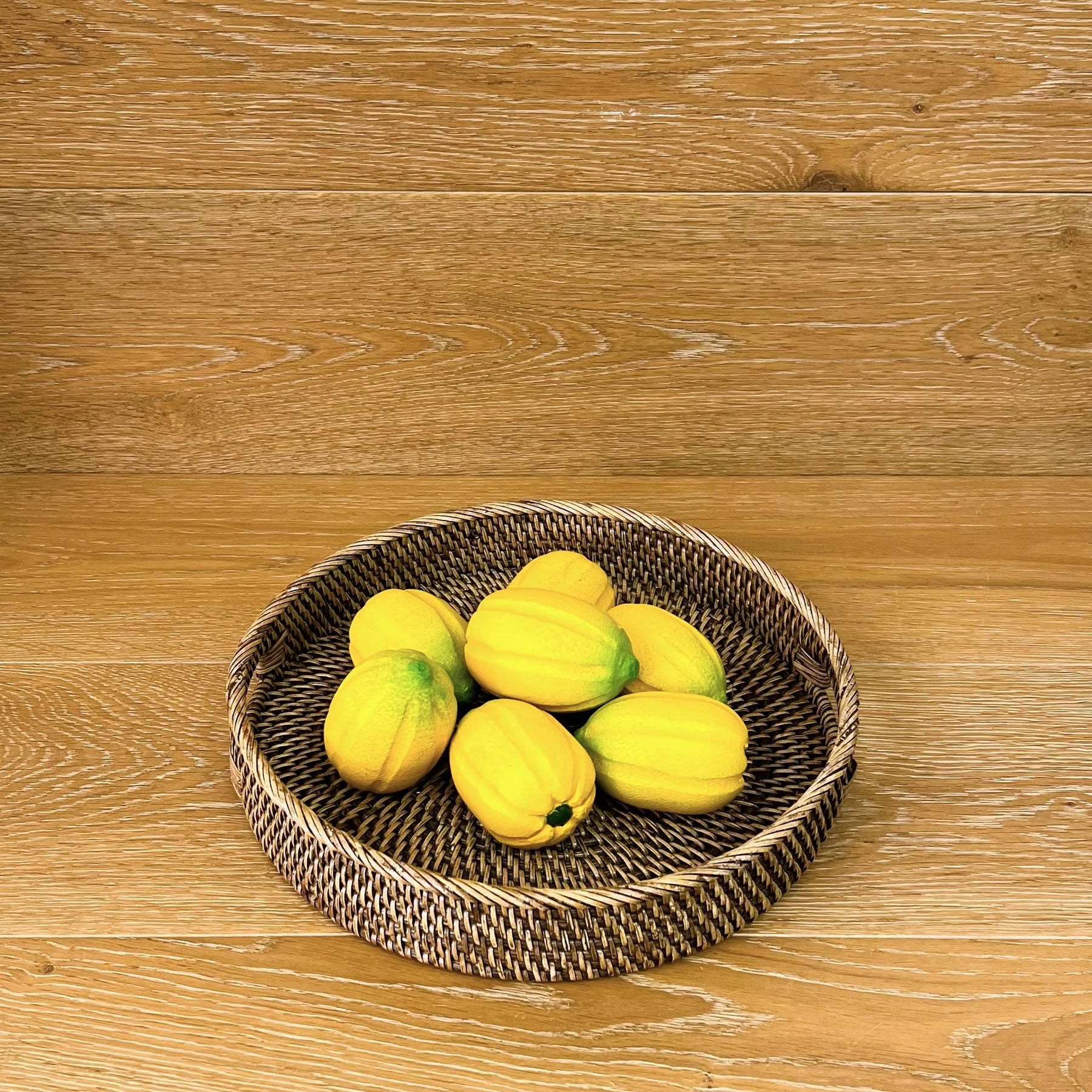 Rattan Round Tray - Brown