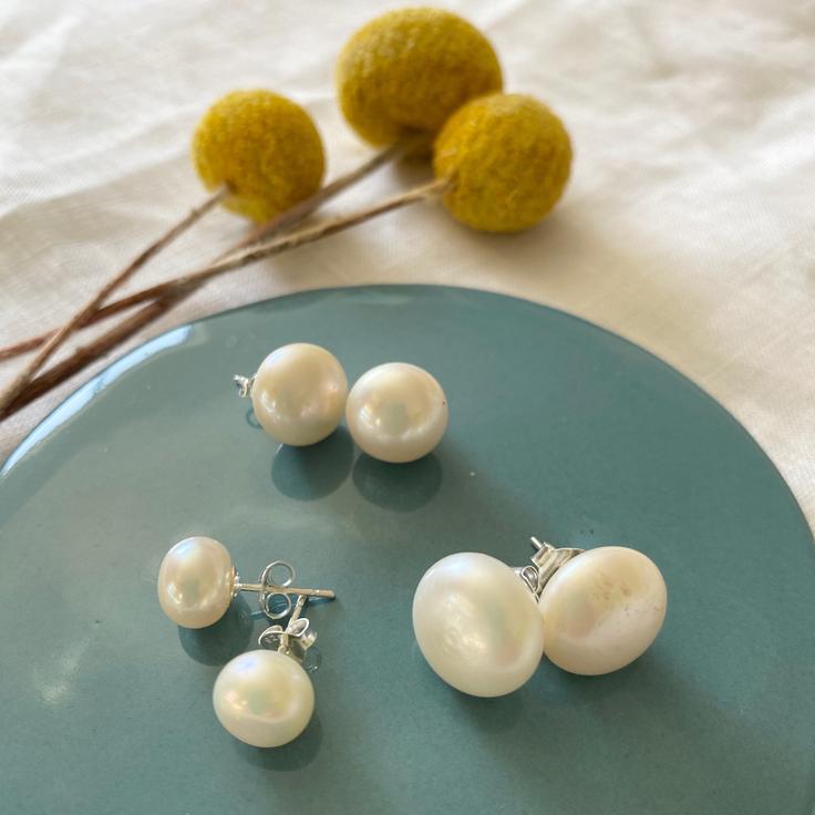 Mill &amp; Hide - Greenwood Designs - Freshwater Pearl Stud Earrings