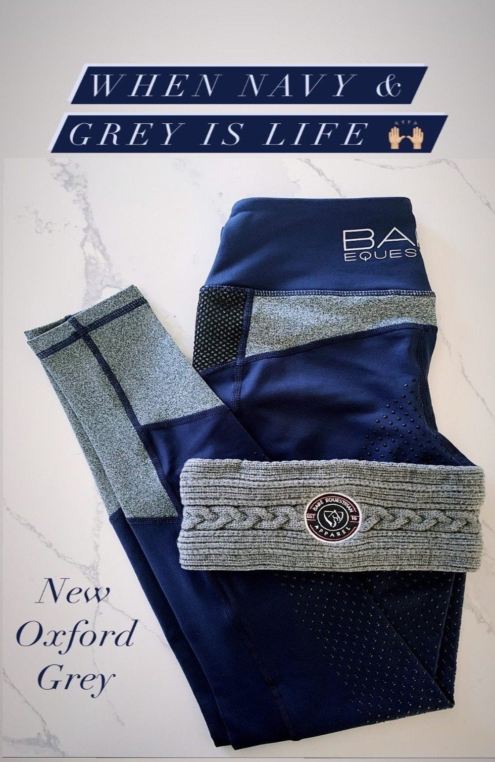 Mill &amp; Hide - Bare Equestrian - Youth Performance Tights - Oxford Grey