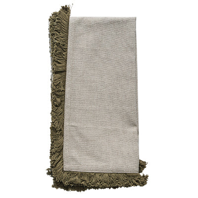 Mill & Hide - Canvas + Sasson - Familia Pine Fringe Napkins