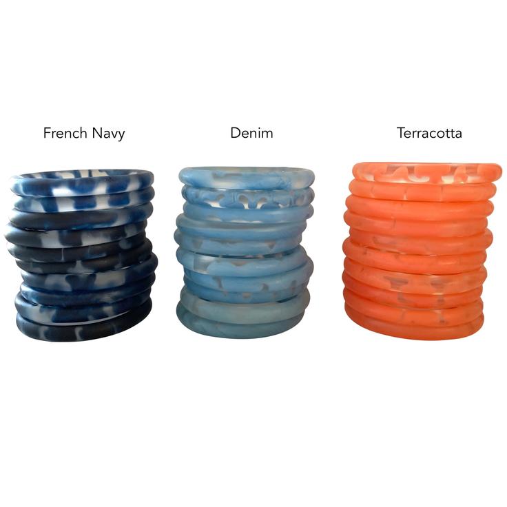 Mill & Hide - Greenwood Designs - Jane Thin Marbled Bangles